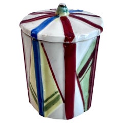 Lidded Multi Color Porcelain Art Deco Box from Japan