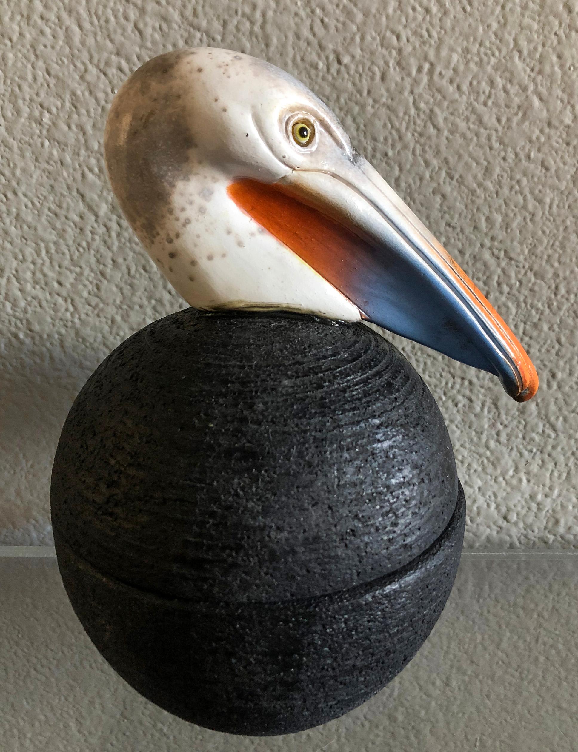 Hand-Crafted Lidded Pelican Pottery Jar or Vessel by George Pontikis, Aspropyrgos, GR