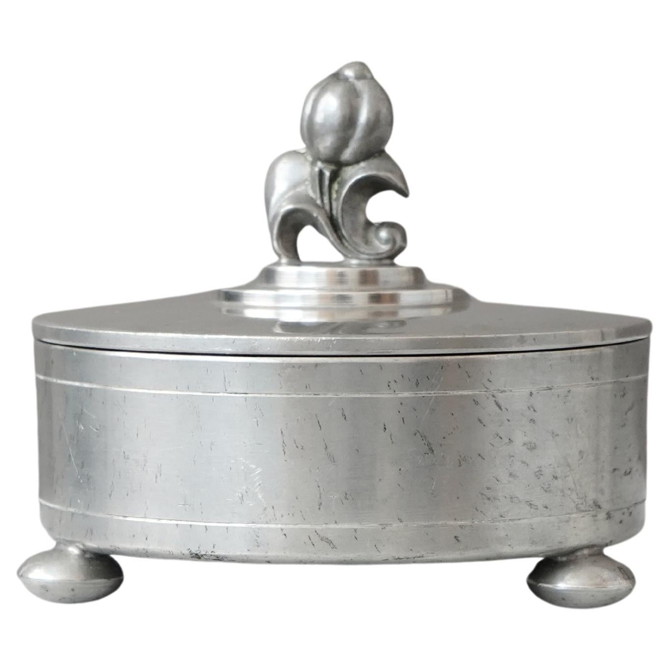 Lidded Pewter Box by CG Hallberg, Sweden, 1929. Svenskt Tenn. Swedish Grace.