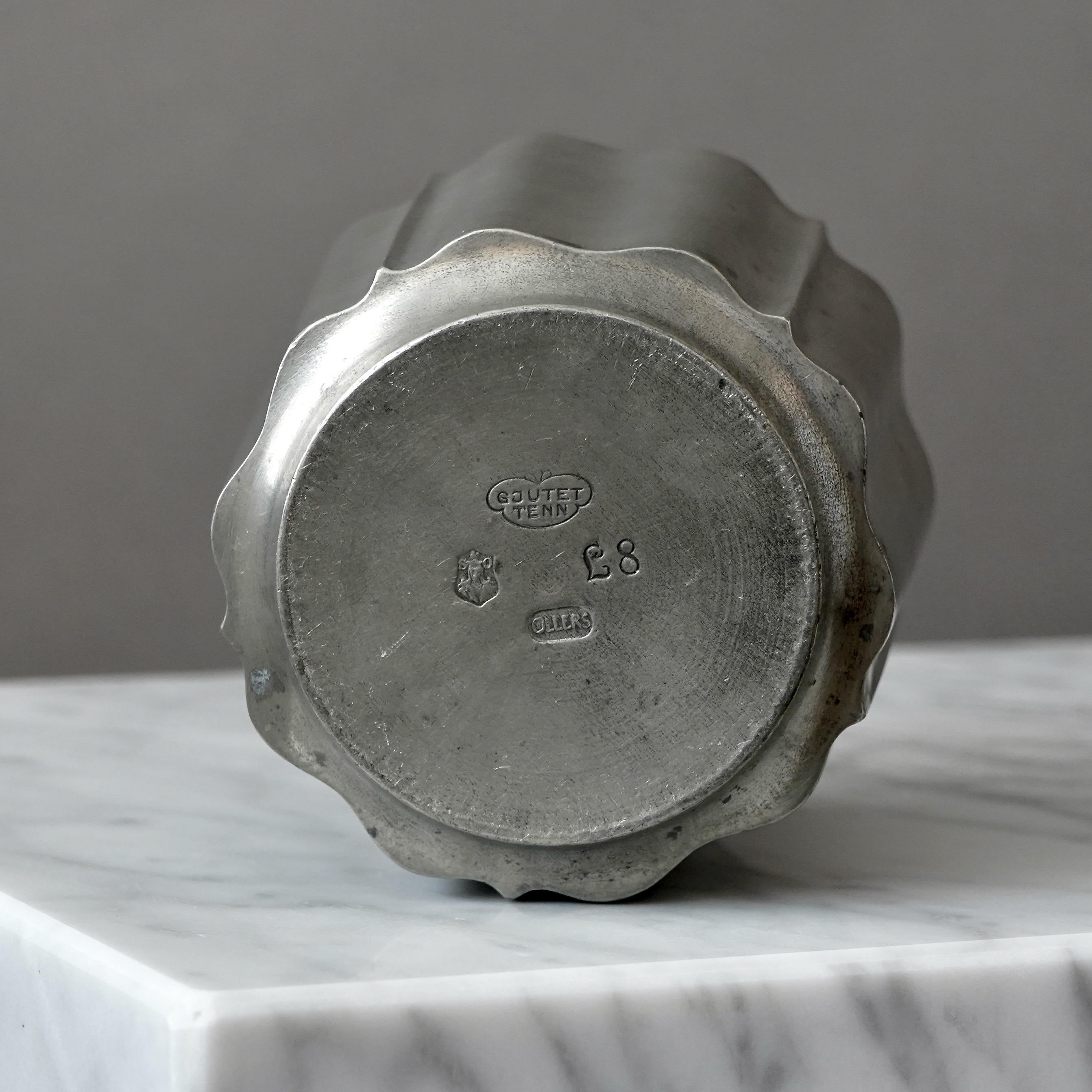 Zinnschachtel mit Deckel von Edvin Ollers, Schweden, 1930er Jahre. Svenskt Tenn. Art Deco. im Angebot 3