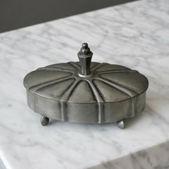 Lidded Pewter Box by Edvin Ollers, Sweden, 1930s. Svenskt Tenn. Swedish Grace.