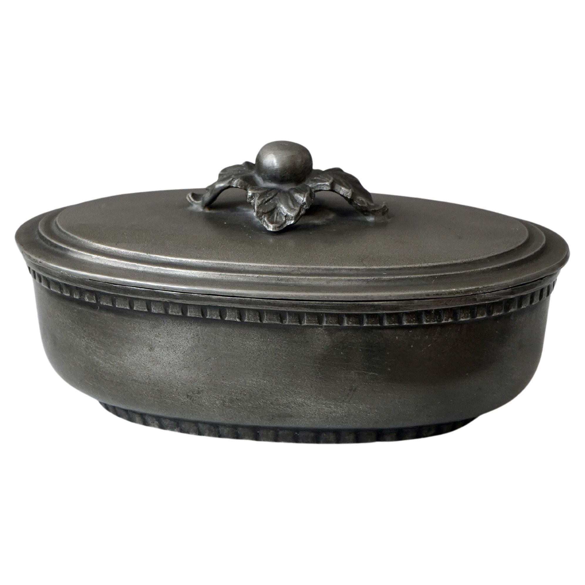 Lidded Pewter Box by JL Hultman, Sweden, 1930s. Svenskt Tenn. Swedish Grace.