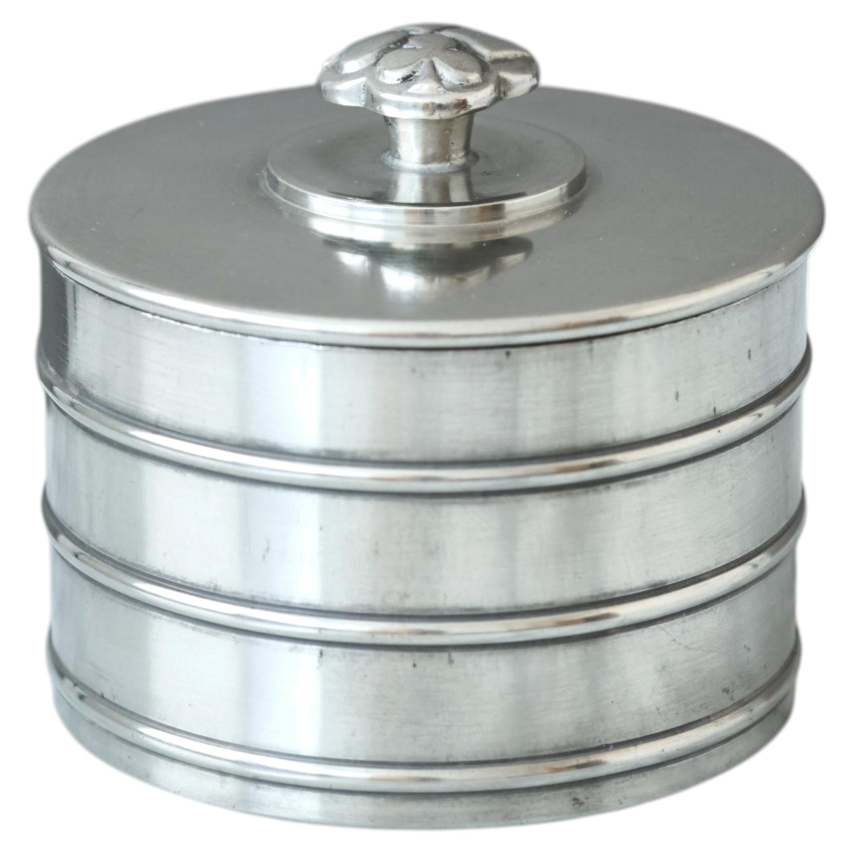 Lidded Pewter Box by Sylvia Stave for CG Hallberg, Sweden, 1935. Swedish Grace.