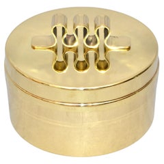 Lidded Polished Brass Case Box Keepsake Mid-Century Modern 1970
