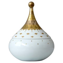 Porzellanschale mit Deckel Quatre Couleurs von Bjorn Wiinblad. Rosenthal Deutschland 1970er Jahre