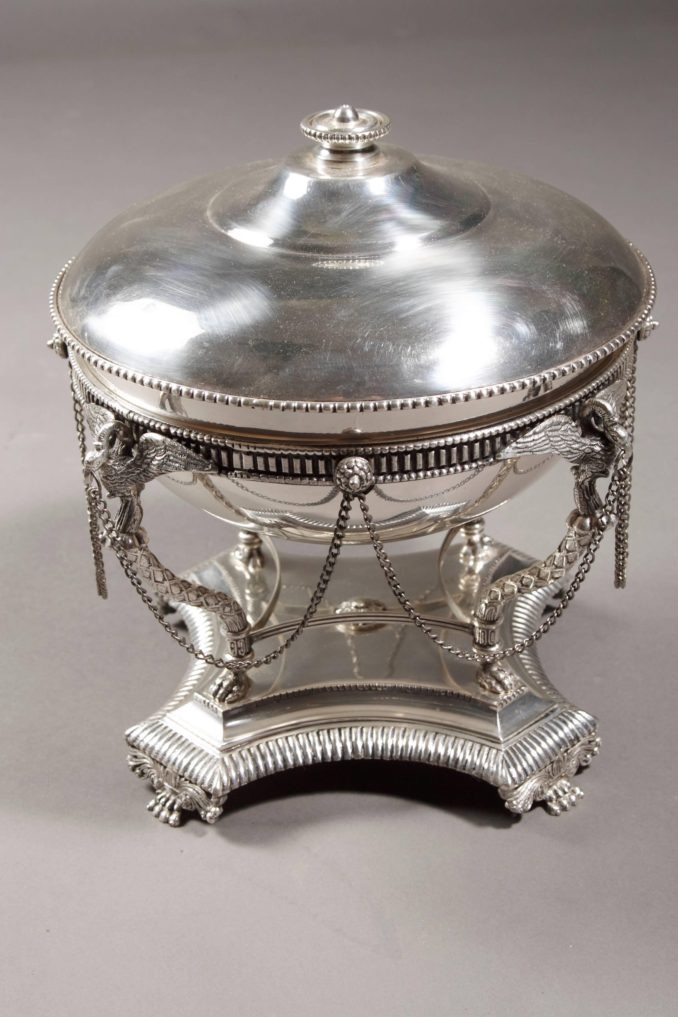 French Lidded Service Terrine in Empire Style after J.B. Claude Odiot For Sale