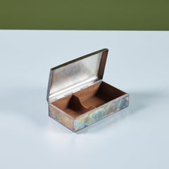 Versilberte Zigarettendose mit Deckel von WM Rogers, um die 1960er Jahre