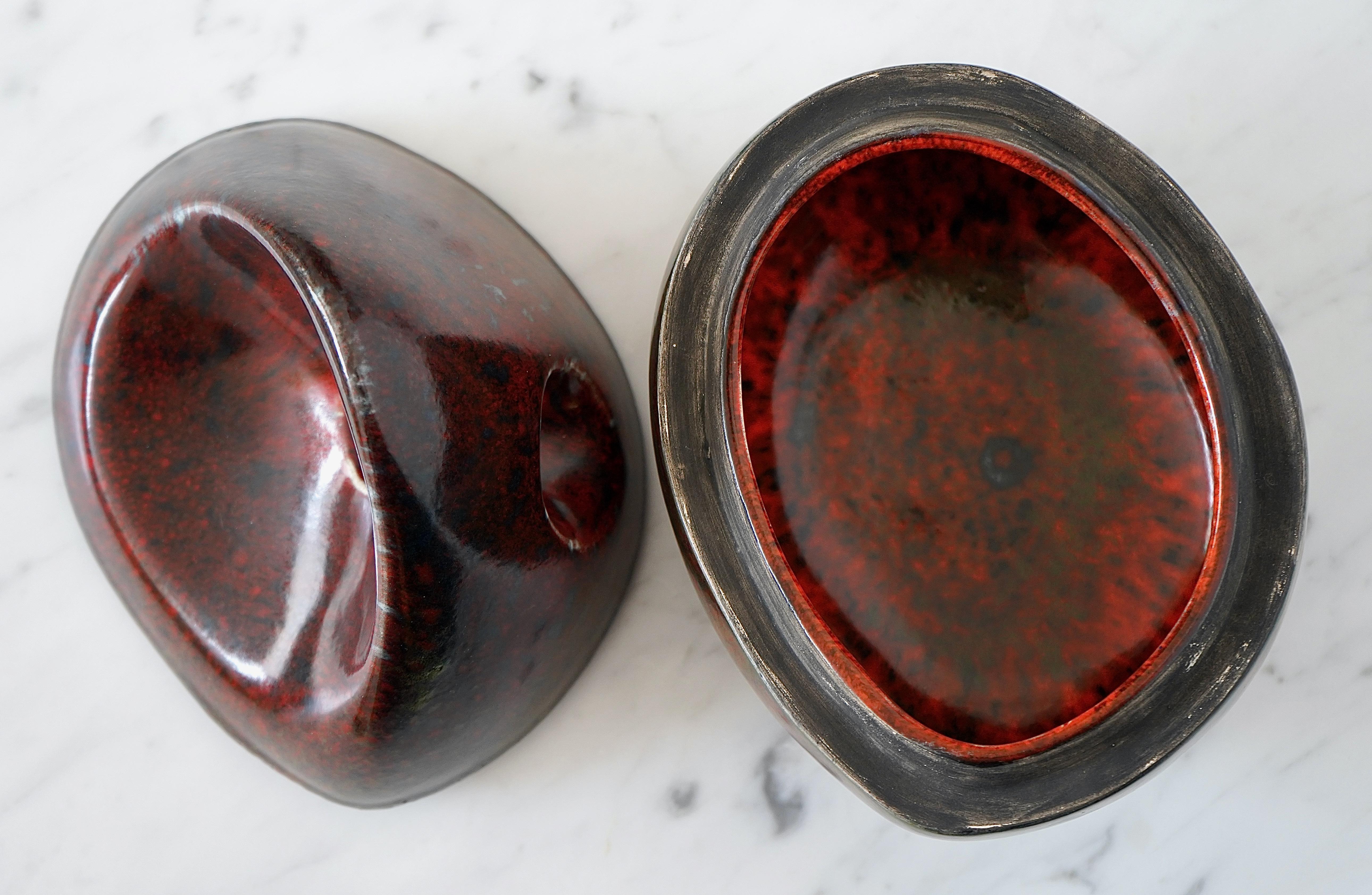 Ceramica Ciotola con coperchio in gres di Birger Astrom, Svezia, anni '60 in vendita