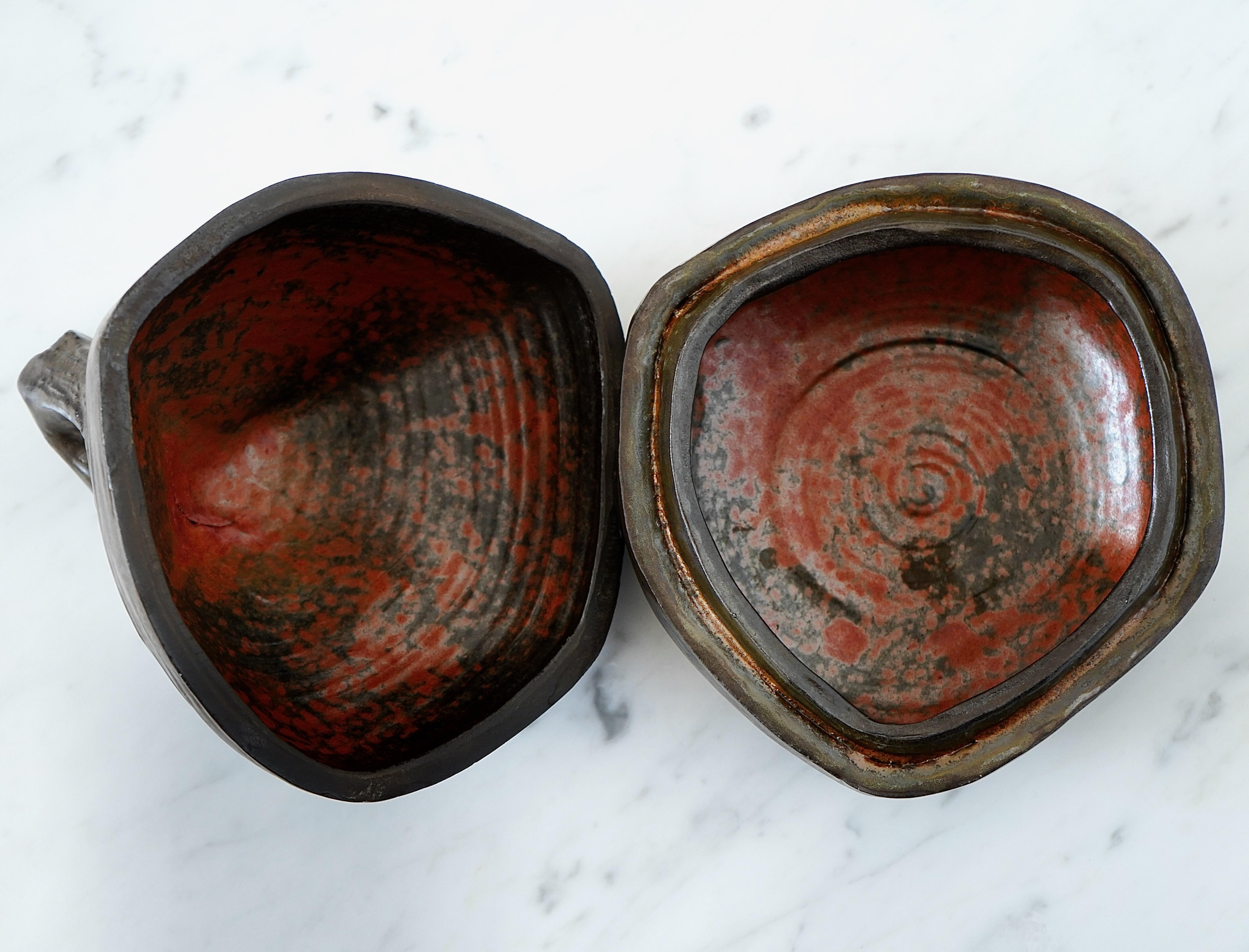 Ceramica Ciotola con coperchio in gres di Birger Astrom, Svezia, anni '60 in vendita