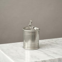 Lidded Swedish Grace Pewter Box by Tore Eldh for Ceson, Sweden, 1933.