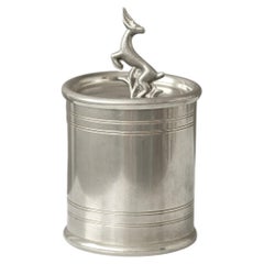 Lidded Swedish Grace Pewter Box by Tore Eldh for Ceson, Sweden, 1933.