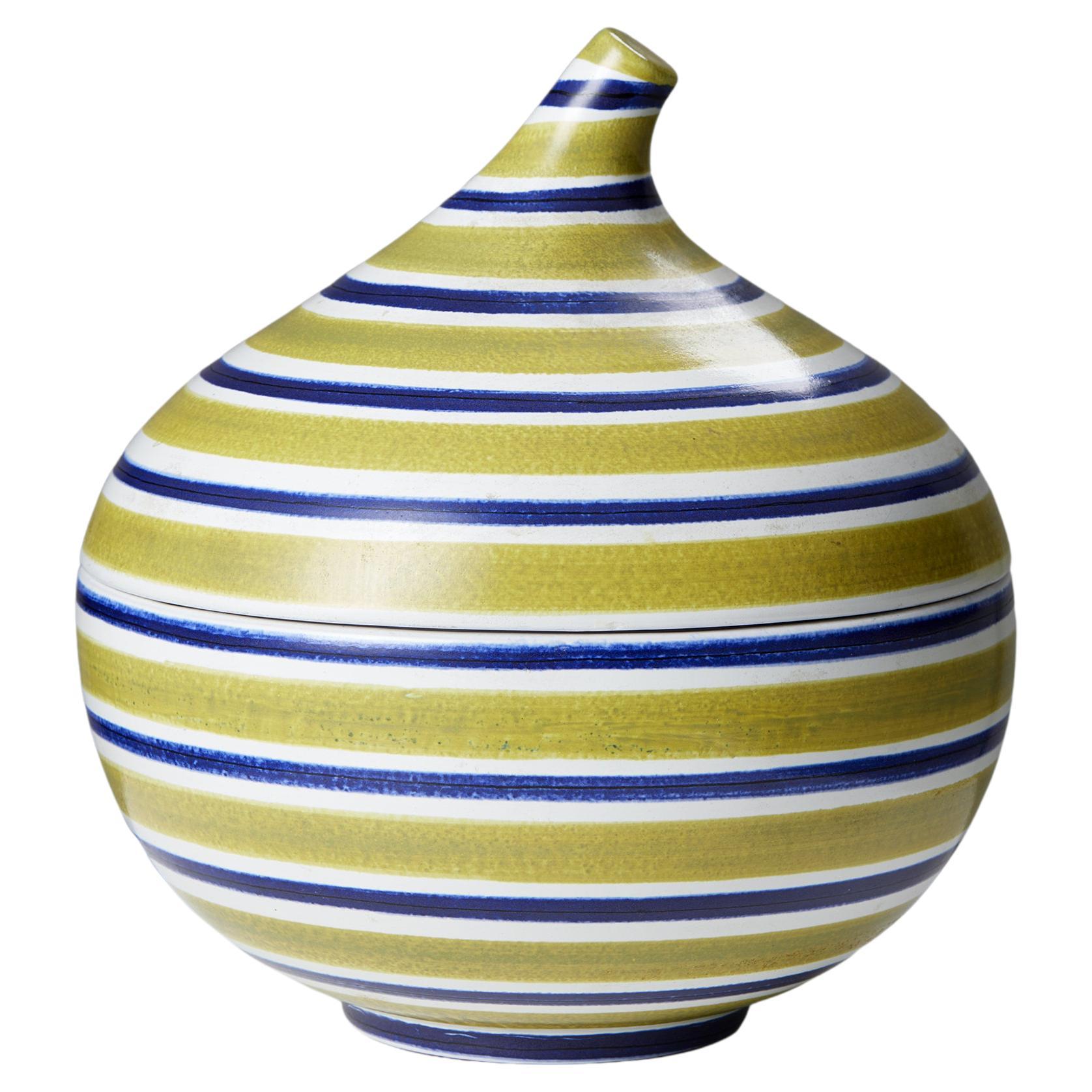 Lidded vessel designed by Stig Lindberg for Gustavsberg, Sweden, 1950s