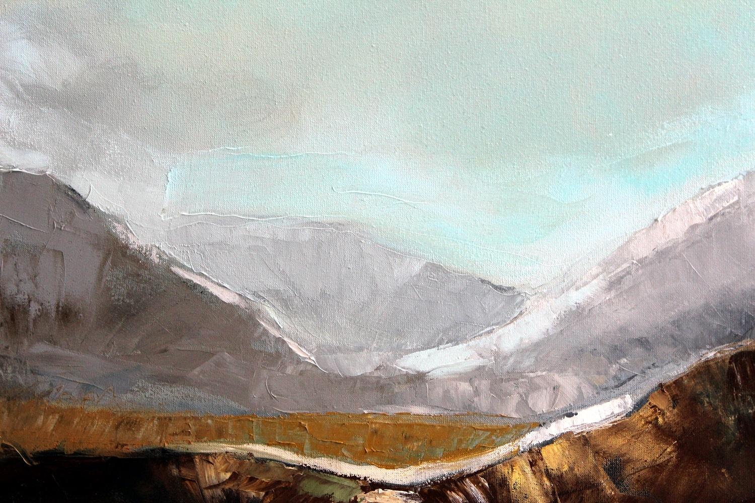 Valley - XXIe siècle, paysage, peinture à l'acrylique, couleurs claires - Autres styles artistiques Painting par Lidia Domagała