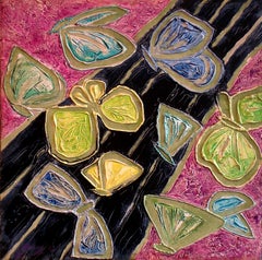 Butterflies  1974, oil on cardboard, 60x60 cm