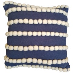 "Lido" Blue Merino Wool Pillow by Le Lampade