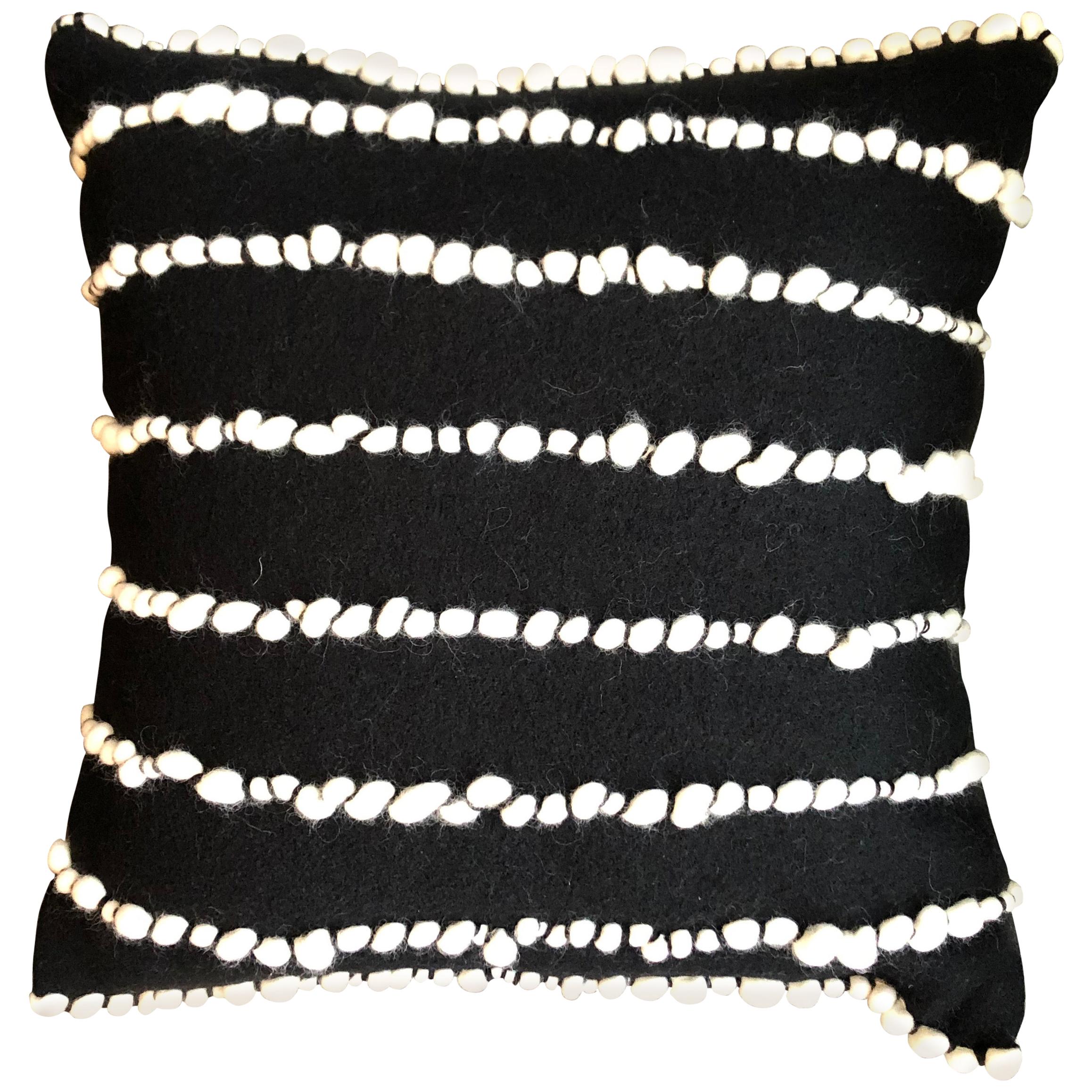 "Lido II" Black Merino Wool Pillow by Le Lampade