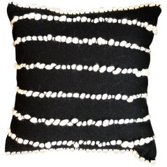 "Lido II" Black Merino Wool Pillow by Le Lampade