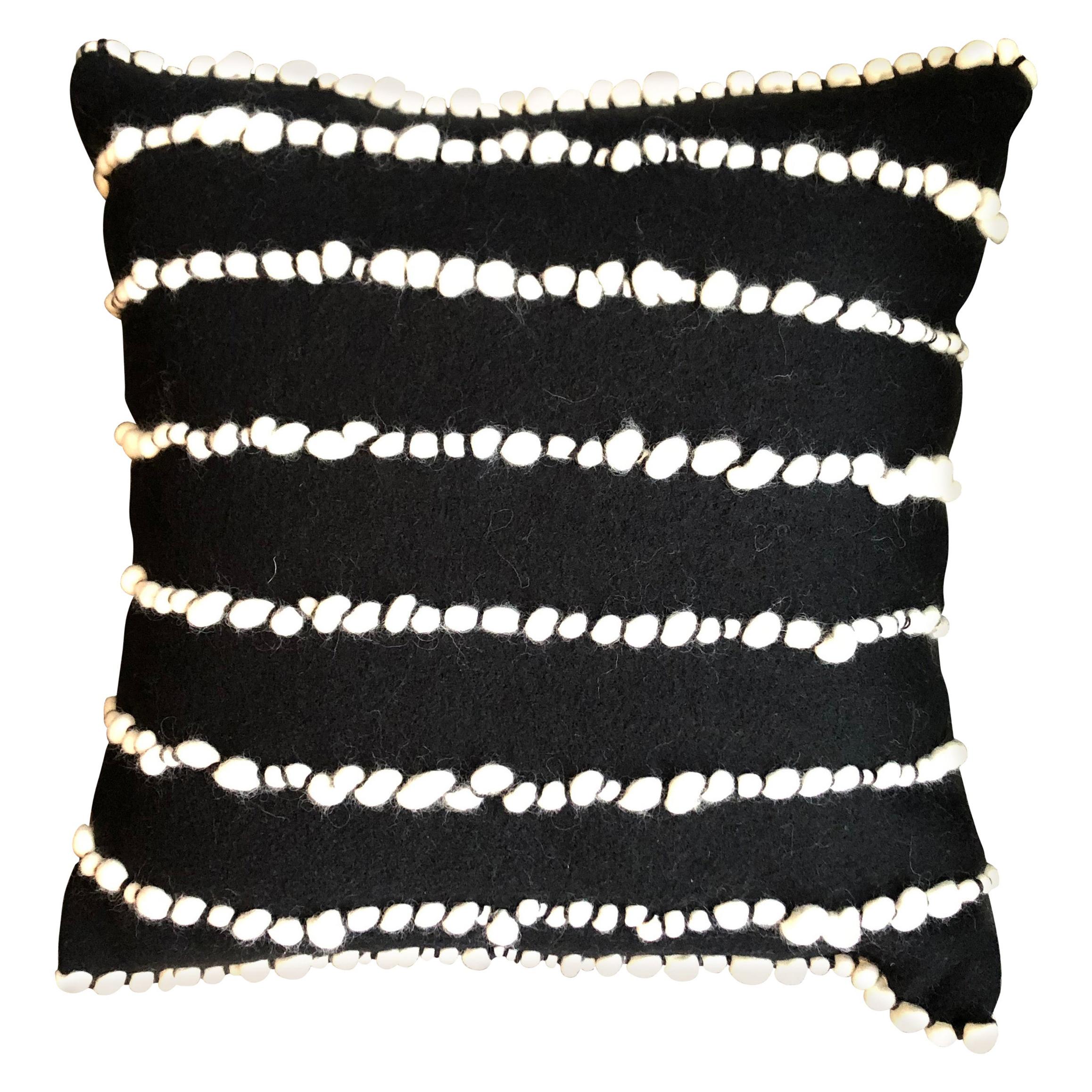 "Lido II" Black Wool Pillow by Le Lampade For Sale