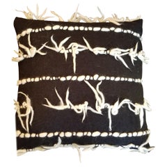 "Firenze " Midnight Black Merino Wool Pillow by Le Lampade