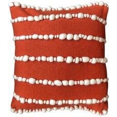"Lido II" Orange Merino Wool Pillow by Le Lampade