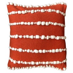 "Lido II" Orange Merino Wool Pillow by Le Lampade