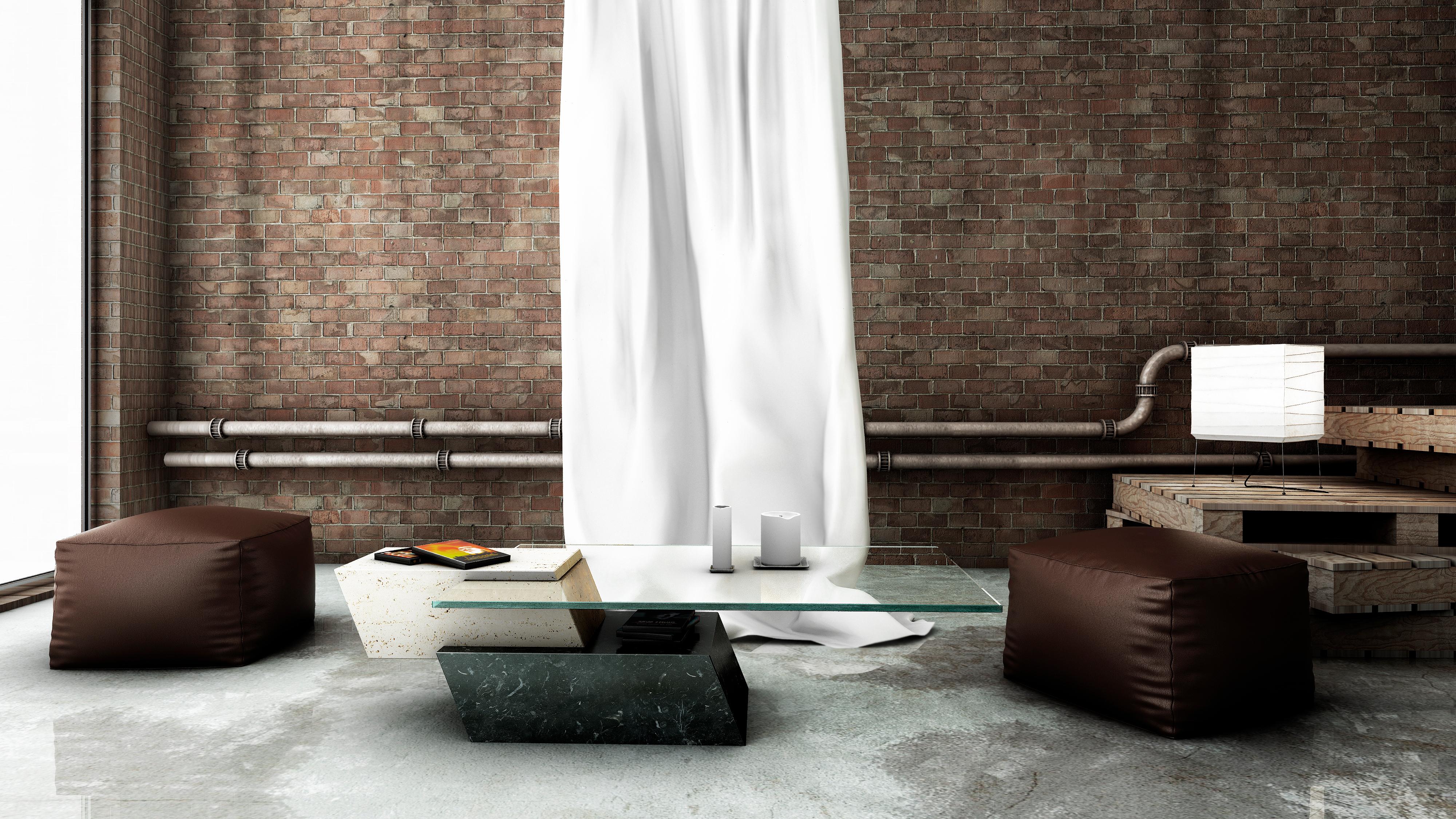 LIDO Marmor Design Couchtisch Travertin, Marquina & Kristall Joaquín Moll (21. Jahrhundert und zeitgenössisch) im Angebot