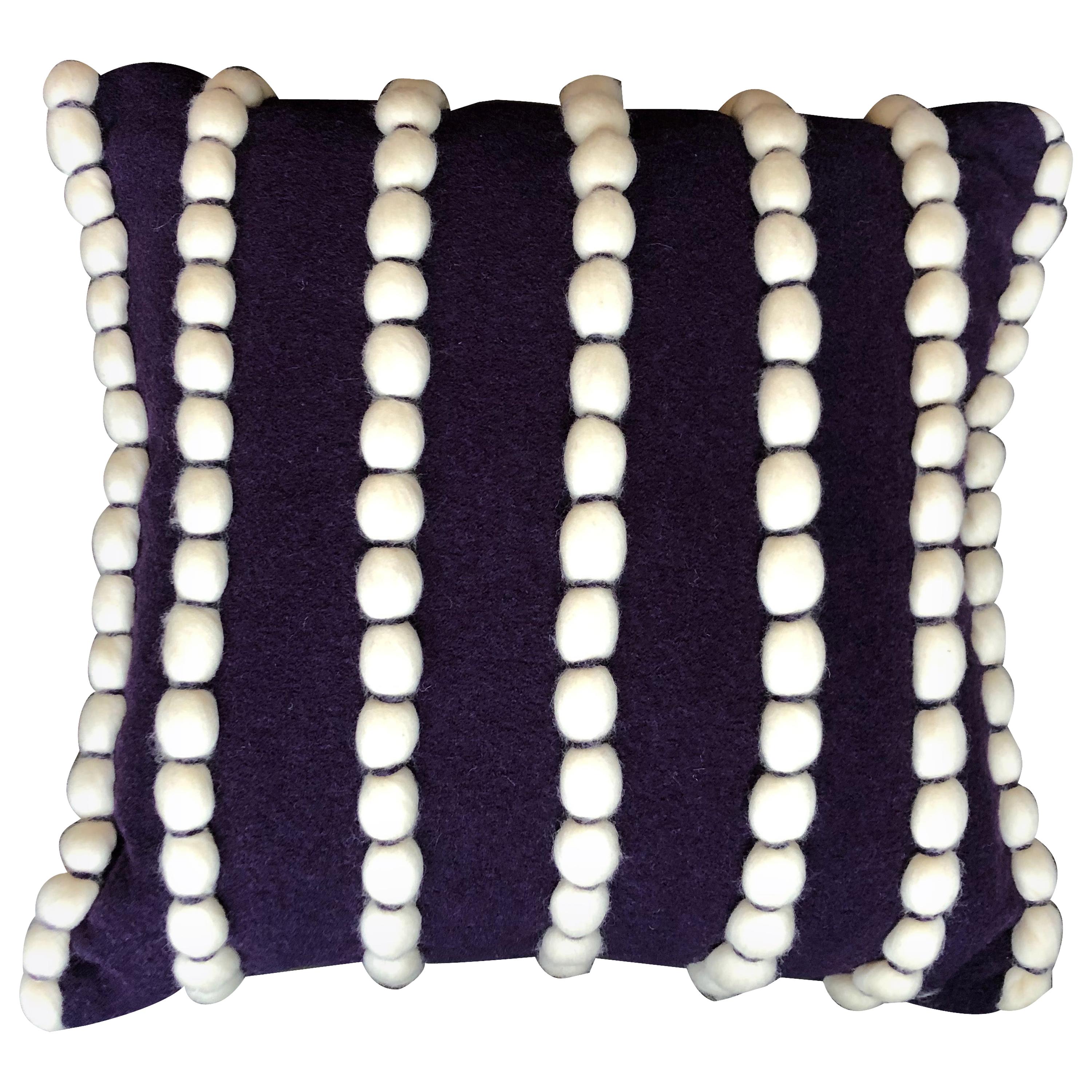 "Lido" Purple Wool Pillow by Le Lampade For Sale at 1stDibs