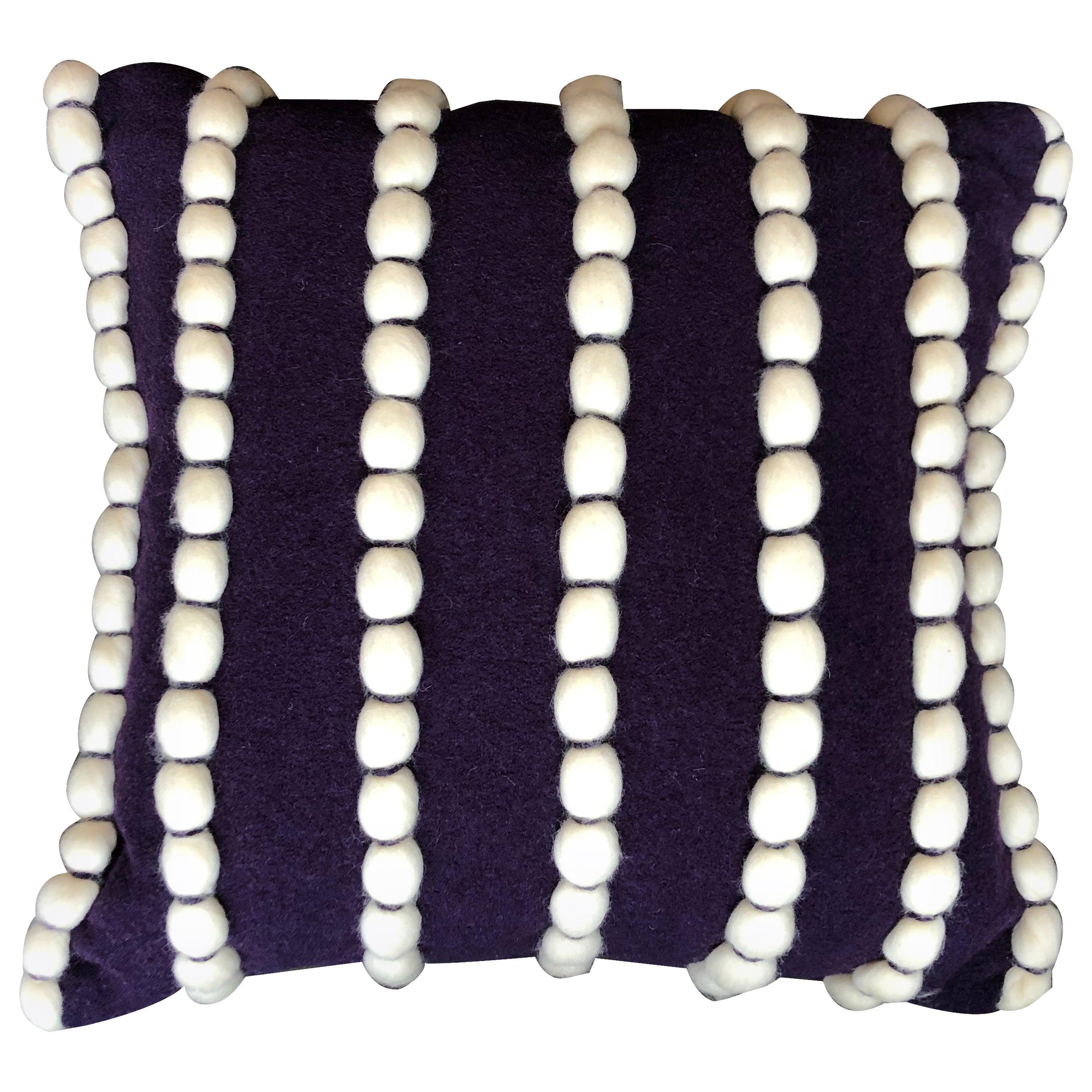 "Lido" Purple Wool Pillow by Le Lampade For Sale