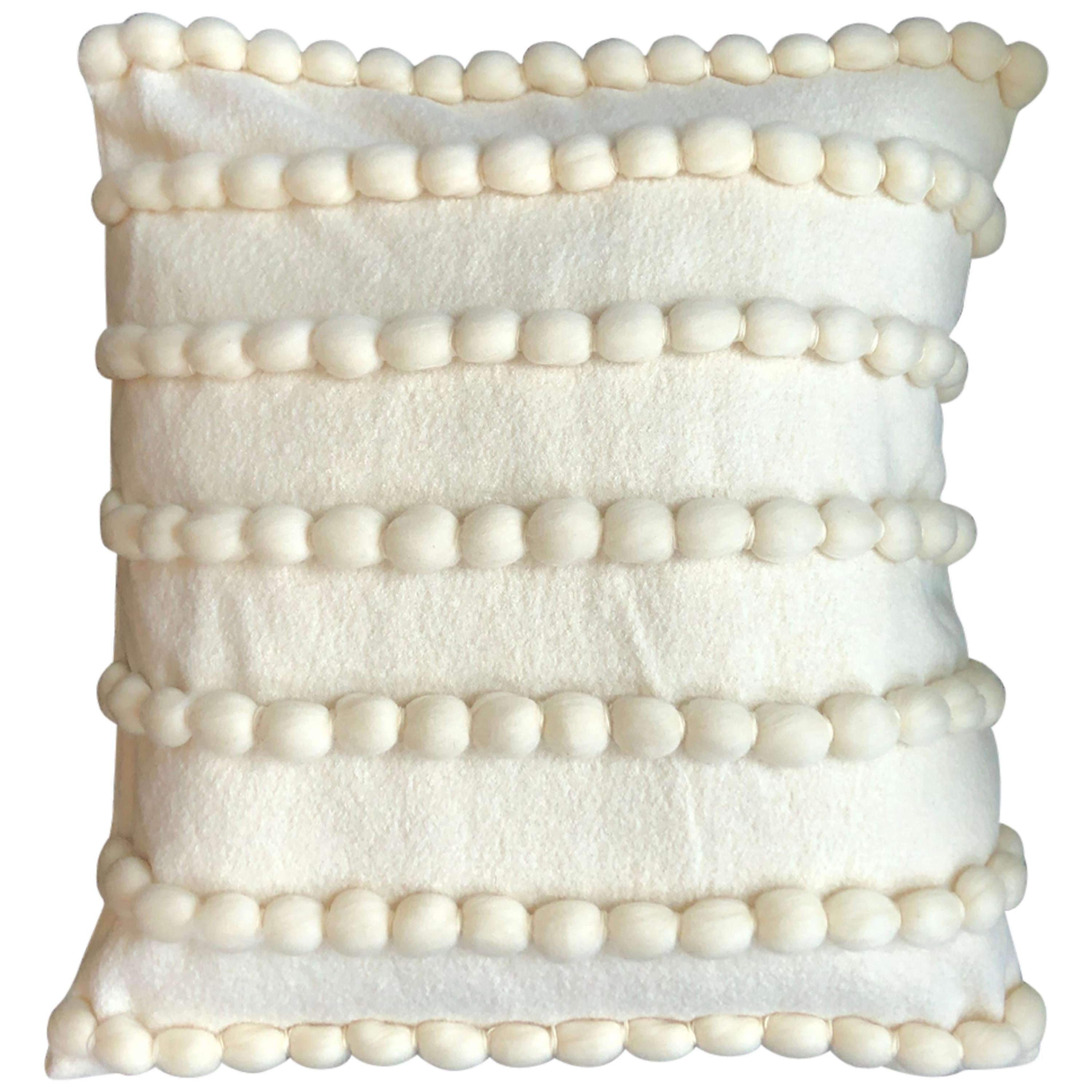 "Lido" White Wool Pillow by Le Lampade