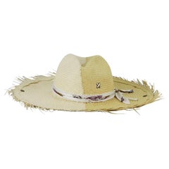 Lidrow Fringed Ribbon Trimmed Straw Hat Medium