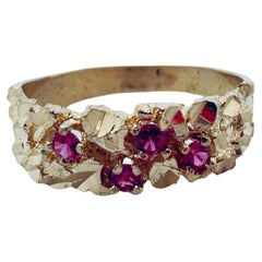 Lids-Style Nugget Ring with Rubies