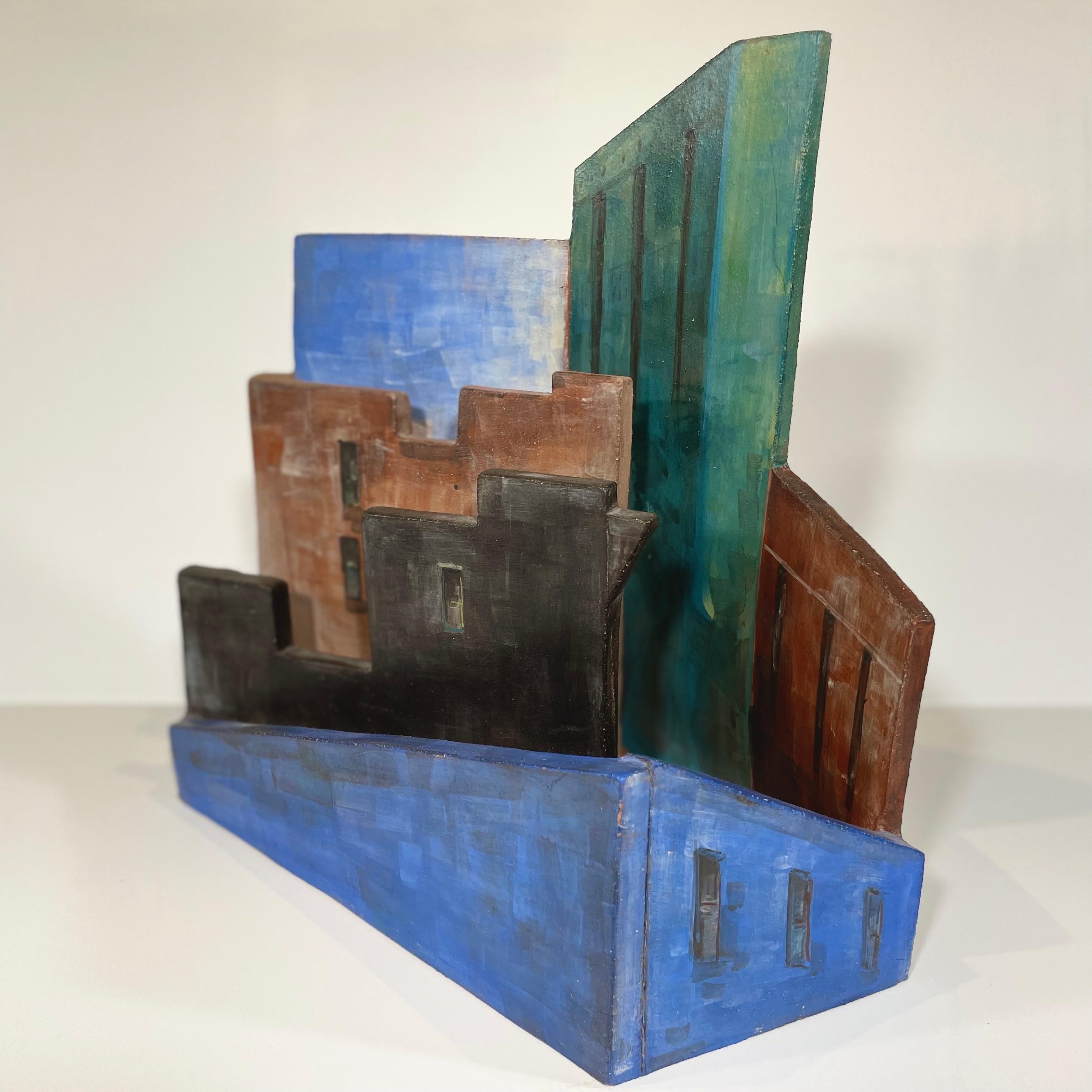 Dies ist ein PAAR (2er Set) Keramikskulpturen, die die Skyline von New York City darstellen, von der klassischen Keramikkünstlerin Lidya Buzio. Einer misst 12,25 
