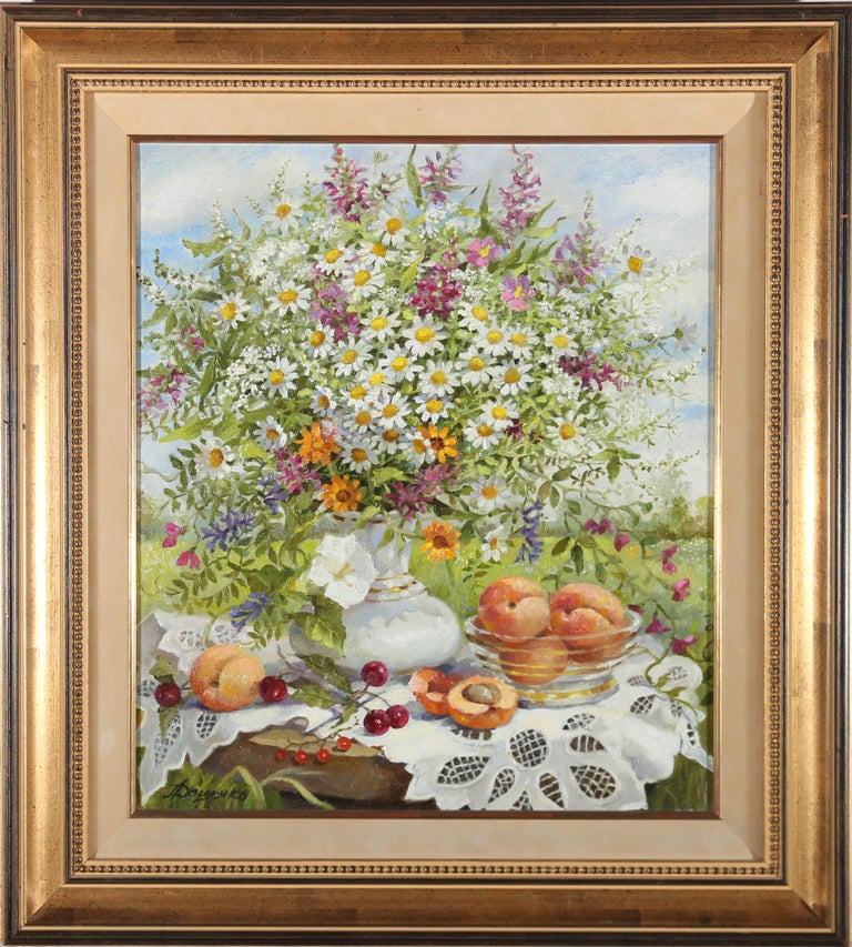 Rima - Classical Still Life Study Of Flowers in Vase Elaborate Grand Gilt  Frame For Sale at 1stDibs