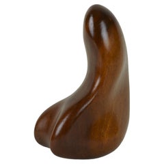 „LIEBE“ [Love] 1976 signierte phallische erotische Skulptur aus Holz VITINO (1928-2006)