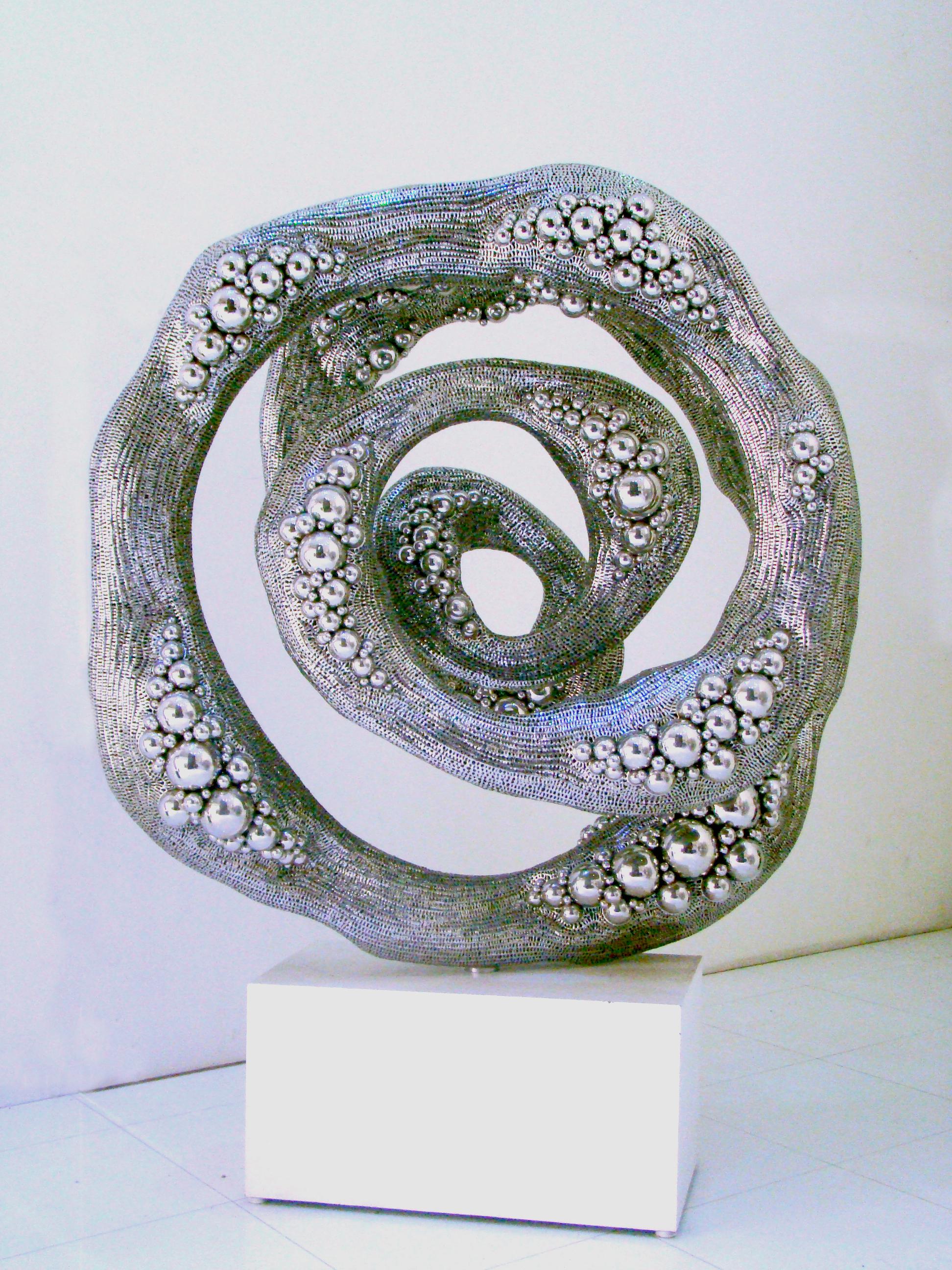 Breathe - 21st Cent, Contemporary, Abstract Sculpture, Stainless Steel, Marble
