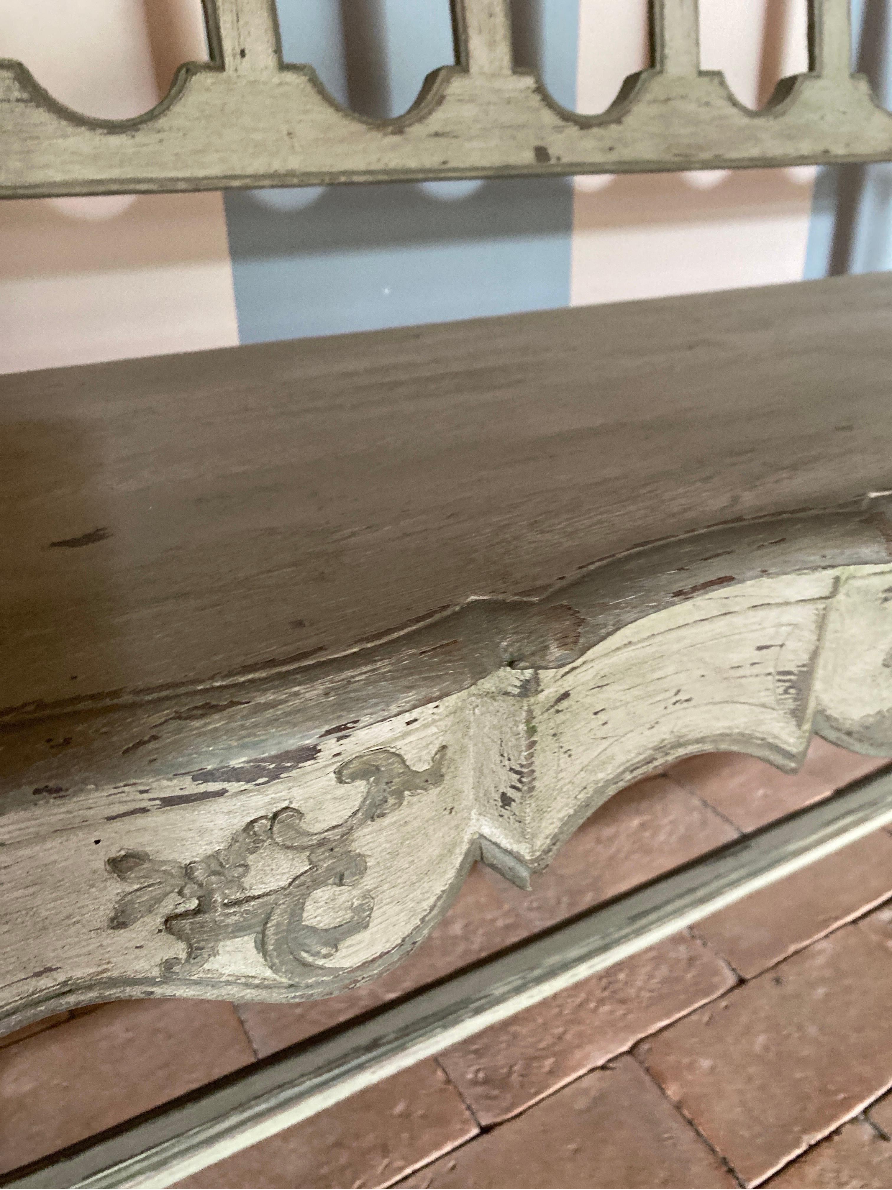 Belgian Liège bench carved 18th century Louis XIV  For Sale