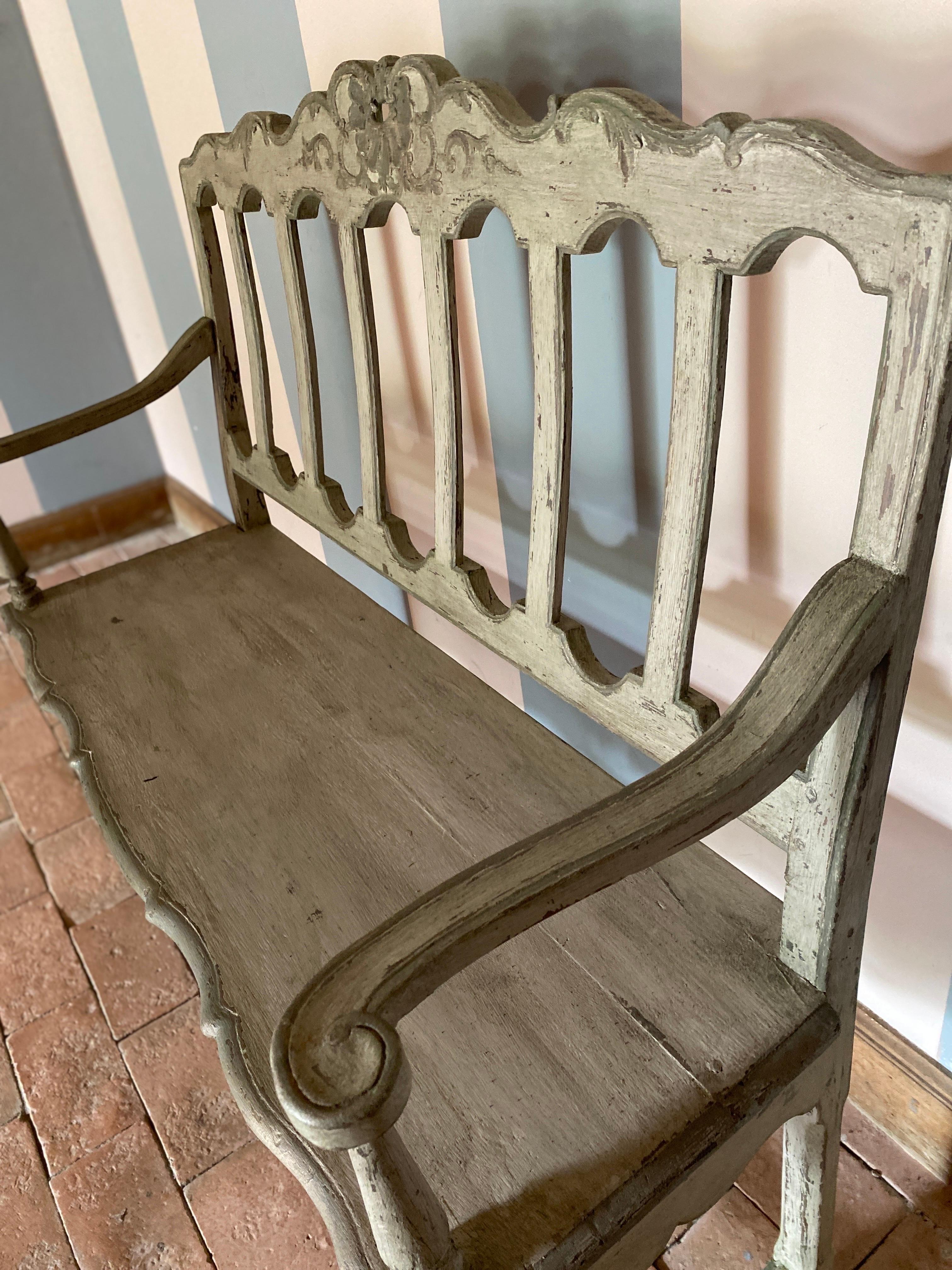 Liège bench carved 18th century Louis XIV  For Sale 1