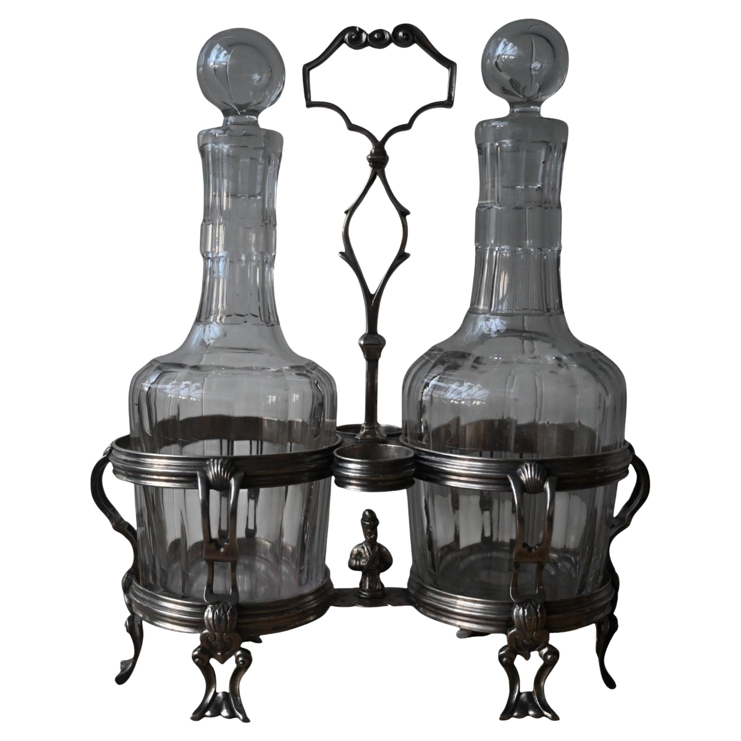 Liège Silver Oil And Vinegar Set, 18th Century, Jean-baptiste Dehaye, 1772
