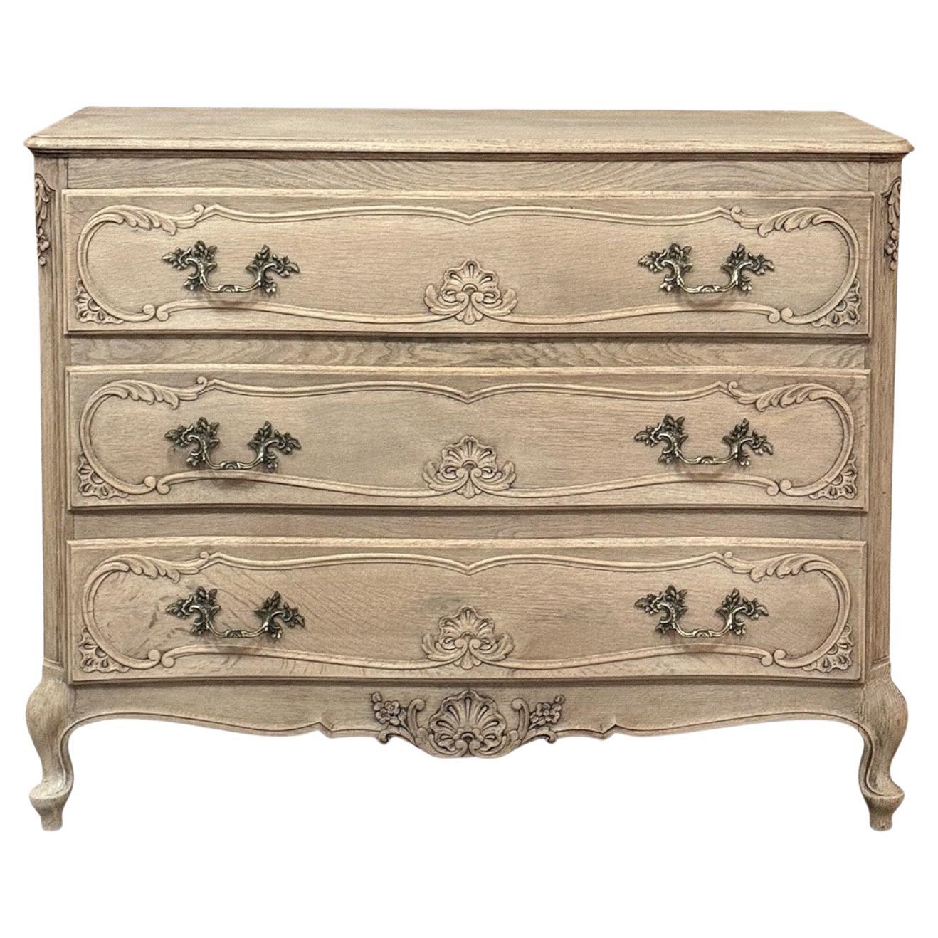 Liëgeoise Louis XV Style Stripped Oak Commode For Sale