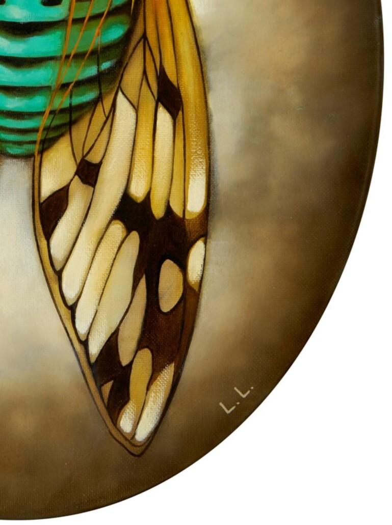 Cicada, 2020. Öl auf Leinwand, 76,2 x 60,2 cm  – Painting von Liene Liepina 