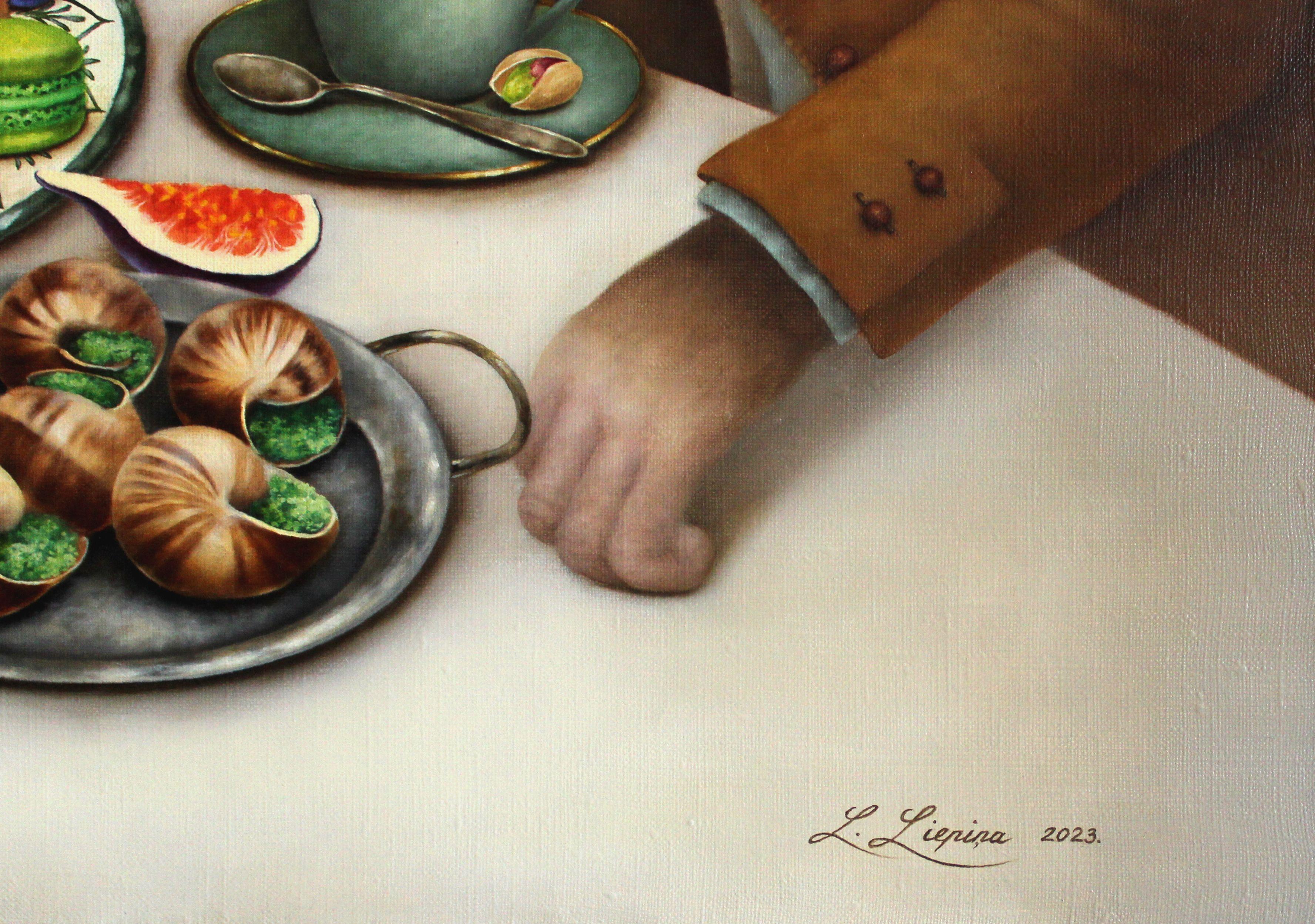 La Vie Est Belle. 2023, huile sur toile, 80 x70 cm - Painting de Liene Liepina 