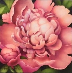 Pink Peony, 2020. Oil on canvas, 20 x 20 cm