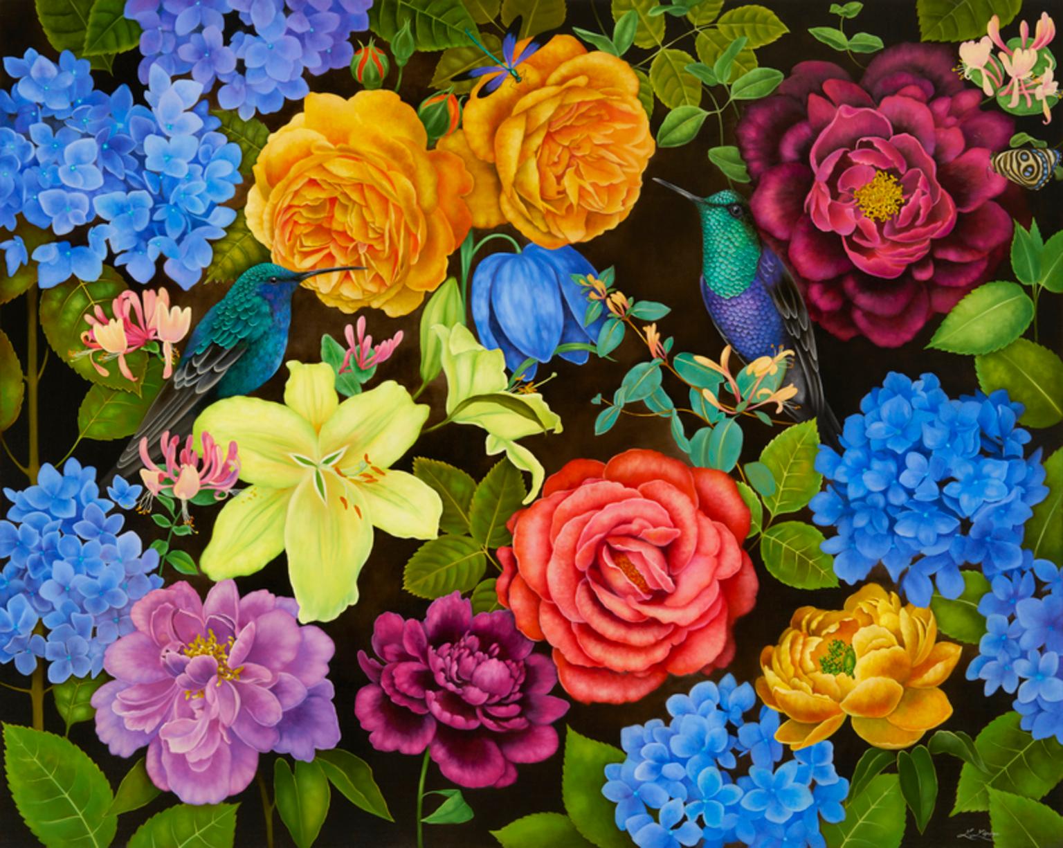 Liene Liepina  Animal Painting - Queen's Garden, 2020. Oil on canvas, 120 x 150 cm 