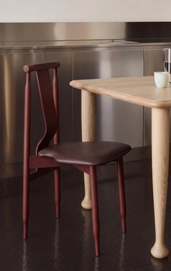 Silla de comedor de cuero «Lierna», diseñada por Achille Pier Giacomo Castiglioni para Meritalia