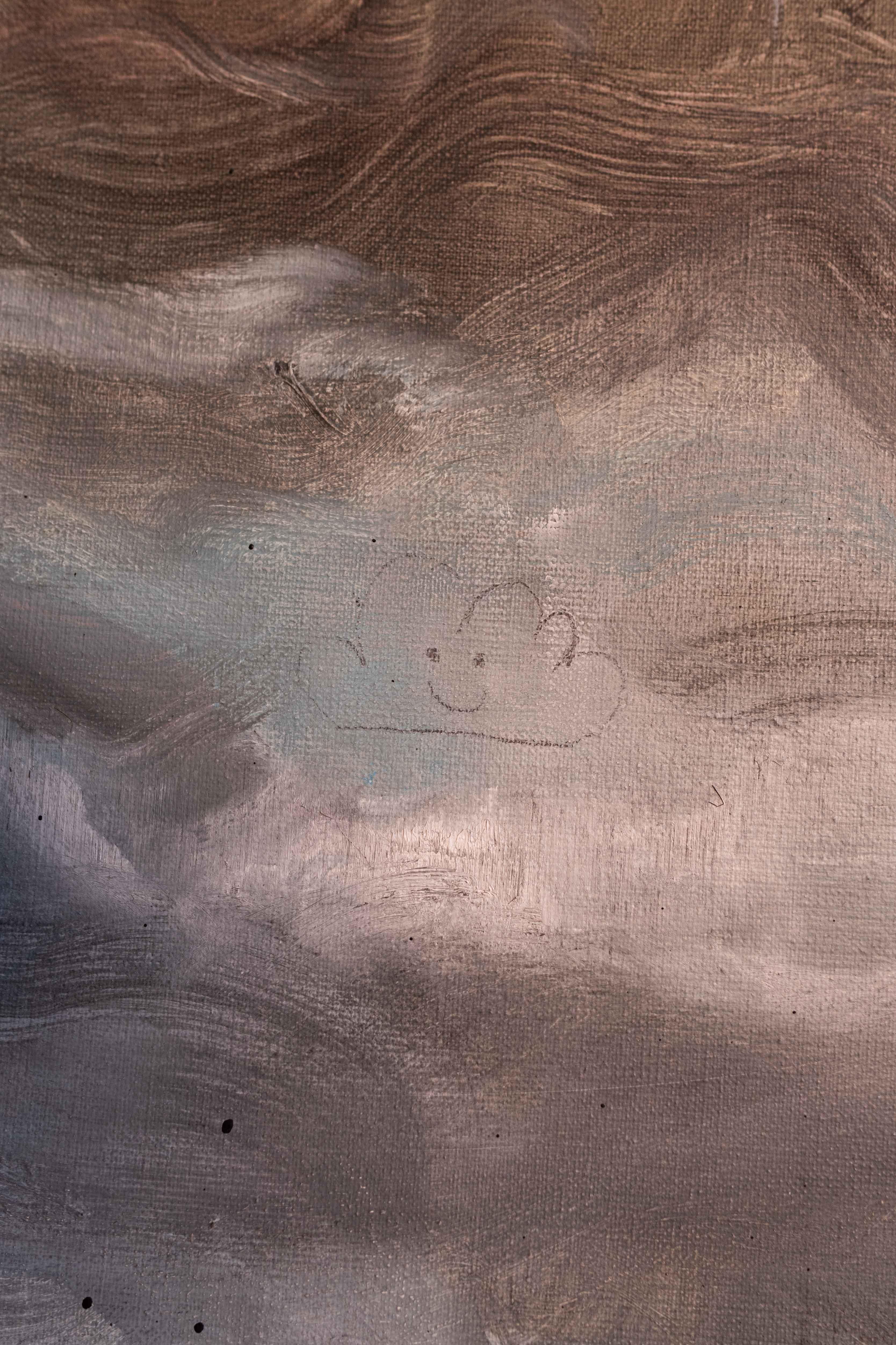 'Woesterer' - oil on canvas painting of abstract clouds For Sale 2