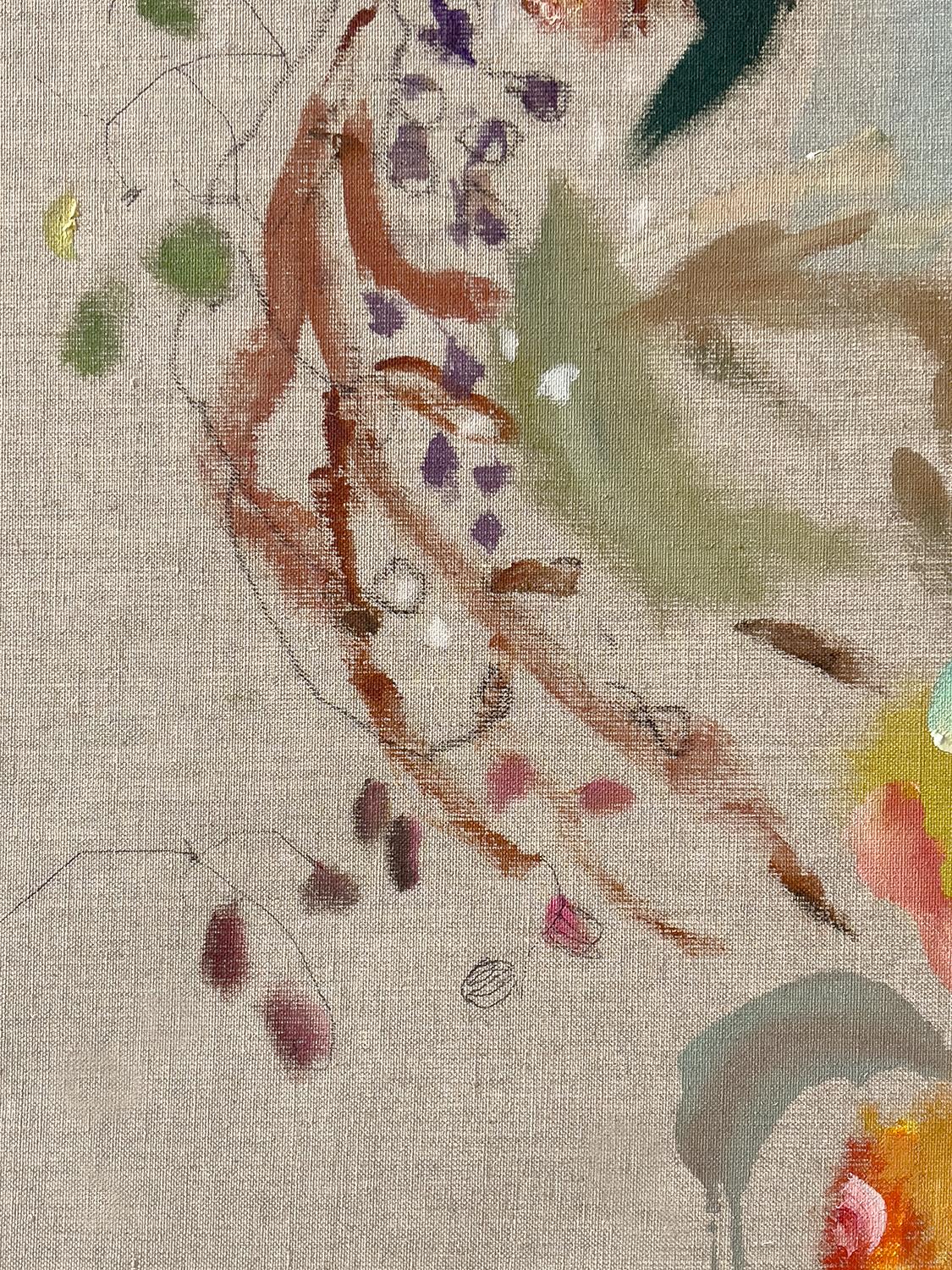 oil stick, acrylic, & charcoal on raw linen