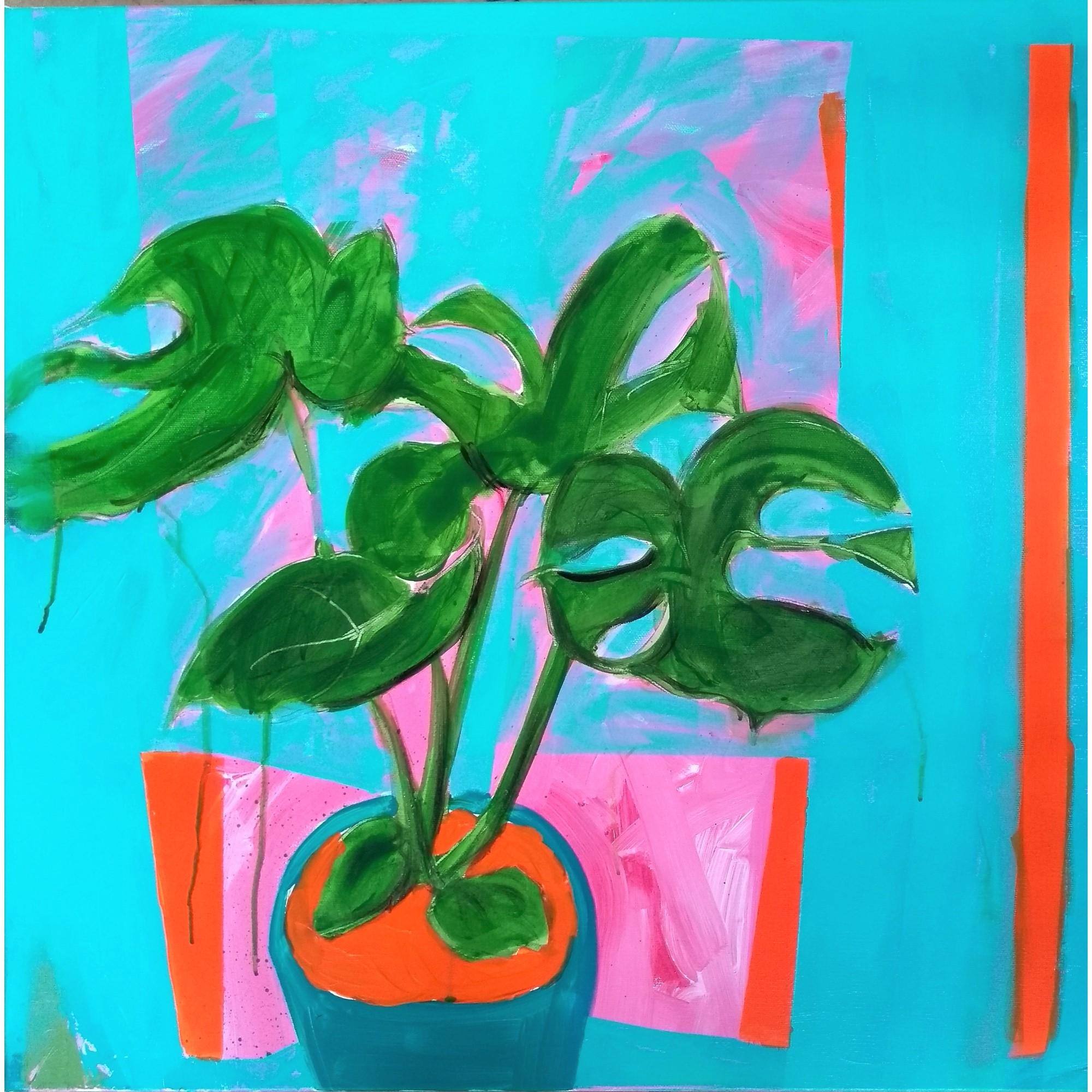 Liese Webley Still-Life Painting - Cheese Plant