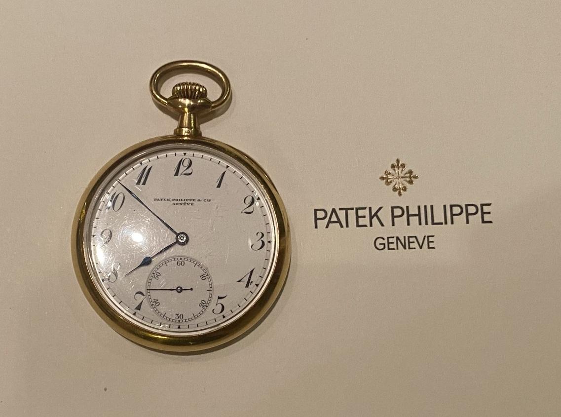 Montre de poche Patek Philippe 1906 en or 18ct appartenant au lieutenant-colonel en vente 1
