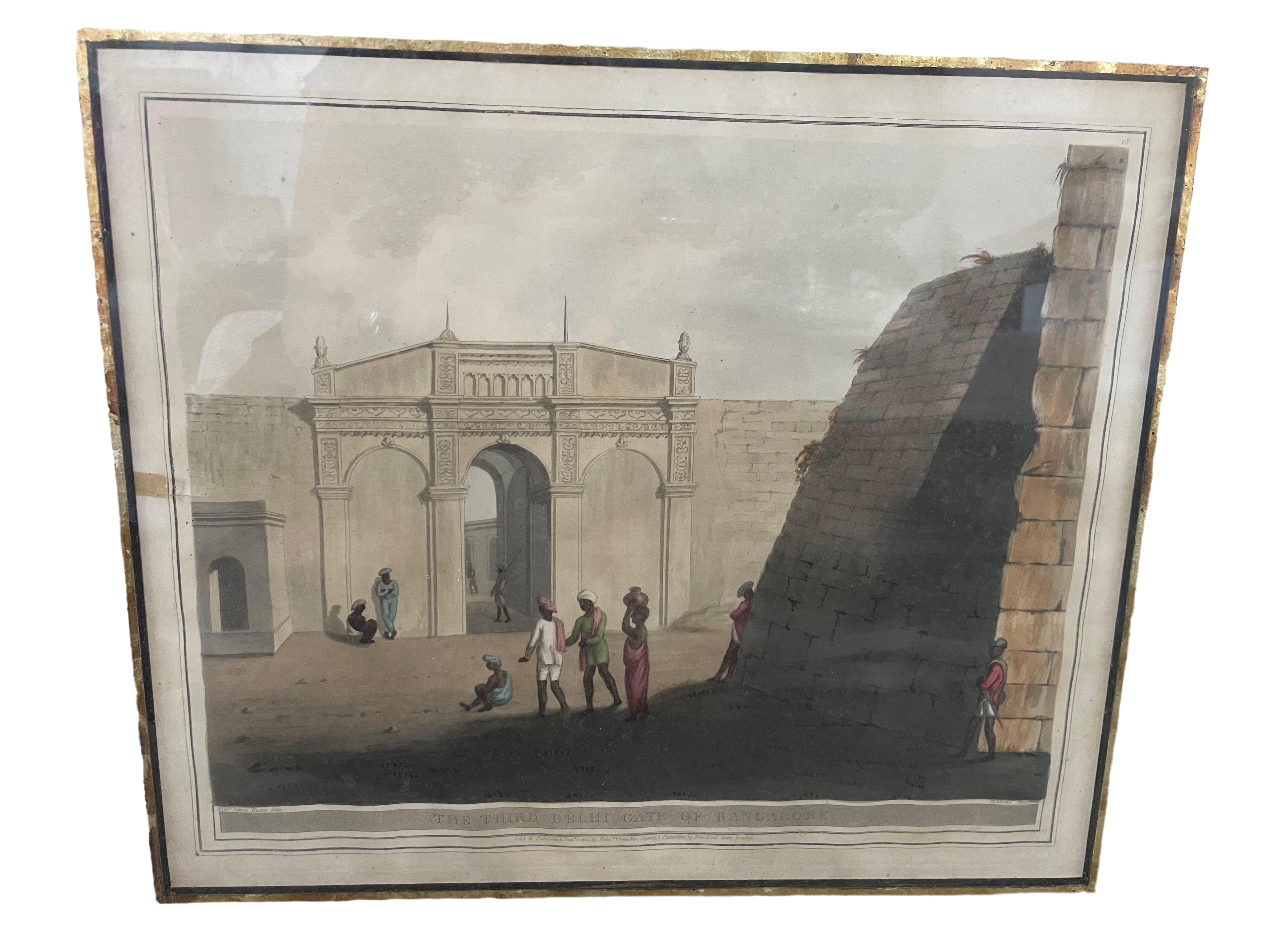 Ces estampes du milieu du XVIIIe siècle, peintes à l'origine par l'officier militaire et artiste britannique Lt. James Hunter pendant son service en Inde, représentent des images de paysages, de postes militaires et de résidences royales. Les