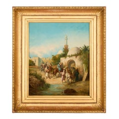 19th Century Orientalist Street Scene with Figures by Lieutenant Long